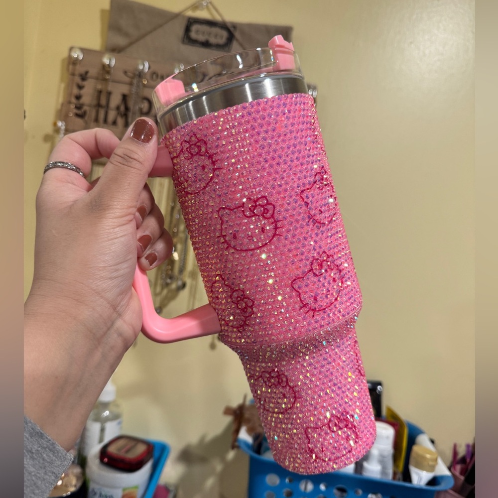 Sanrio Pink Rhinestone stainless steel tumbler